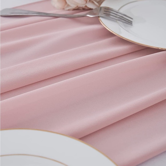 10 ft Dusty Rose Pink Table Runners Chiffon pack of 5 - Picture 2 of 4